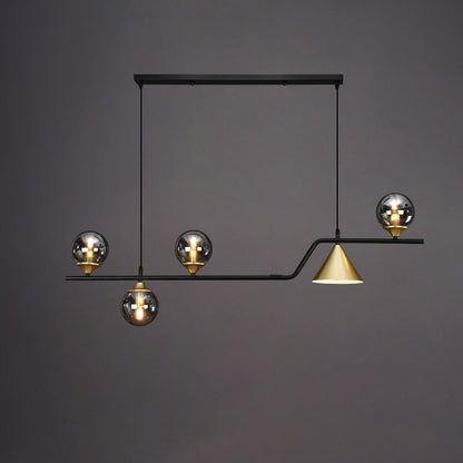 Linear Glass Globe Chandelier