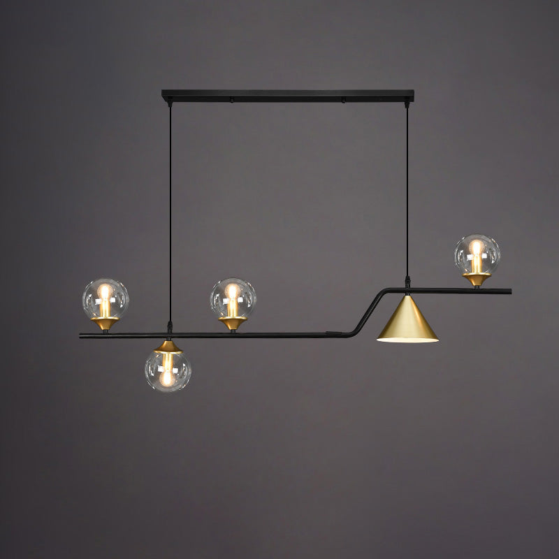 Linear Glass Globe Chandelier