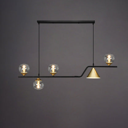 Linear Glass Globe Chandelier