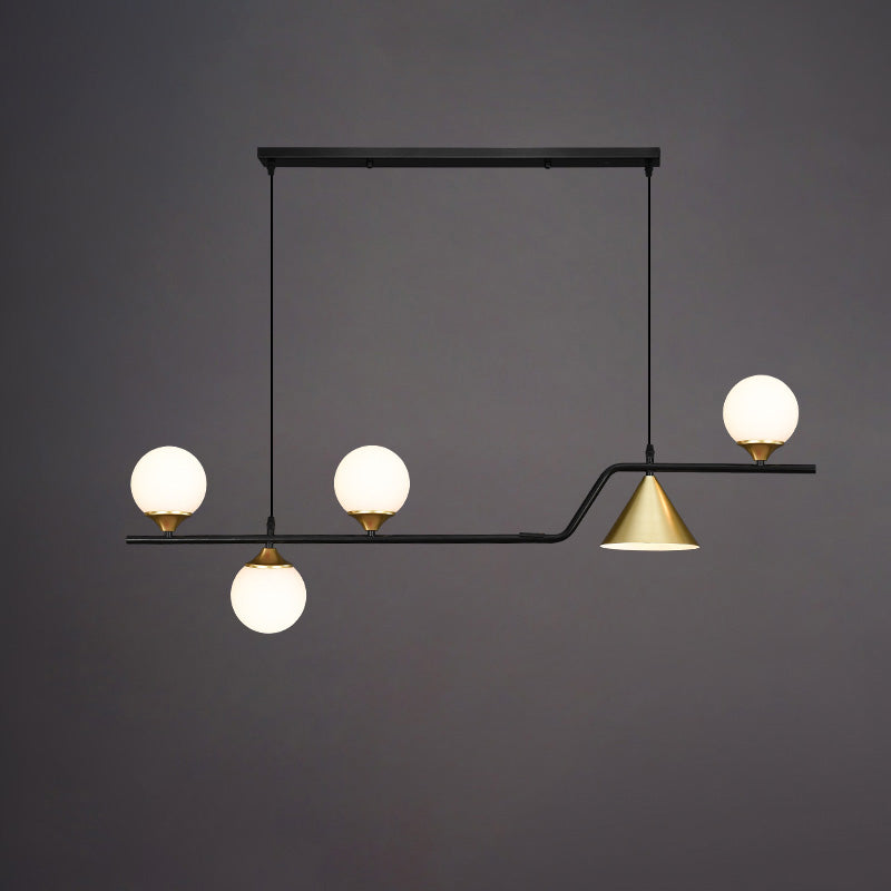 Linear Glass Globe Chandelier