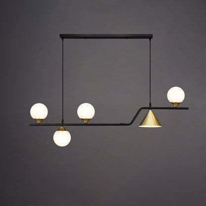 Linear Glass Globe Chandelier