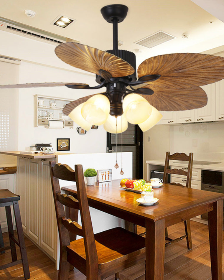 Golden Palm Tree Ceiling Fan