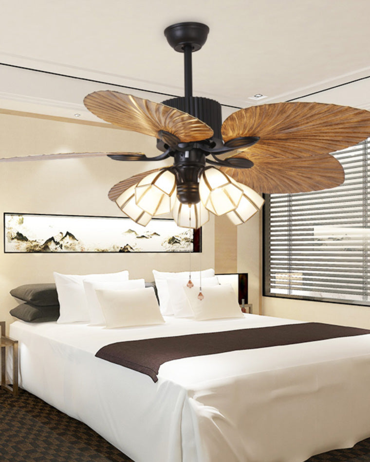 Golden Palm Tree Ceiling Fan