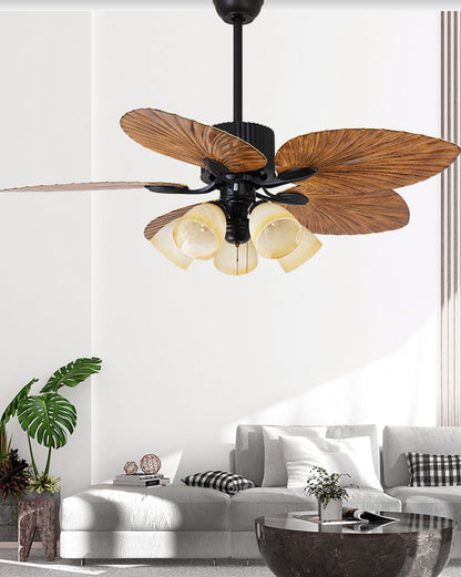 Golden Palm Tree Ceiling Fan