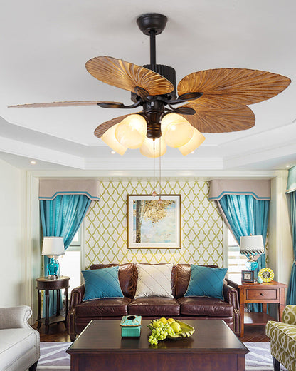 Golden Palm Tree Ceiling Fan