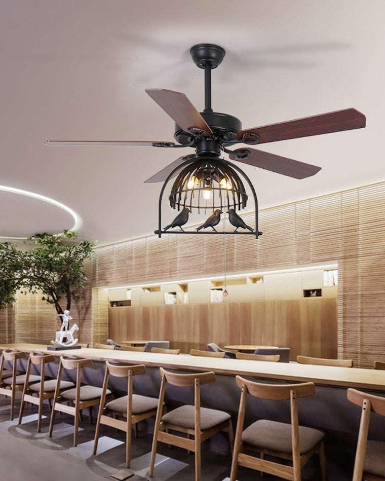 Vintage Style Ceiling Fan with Deco-RetroCage™ Cage