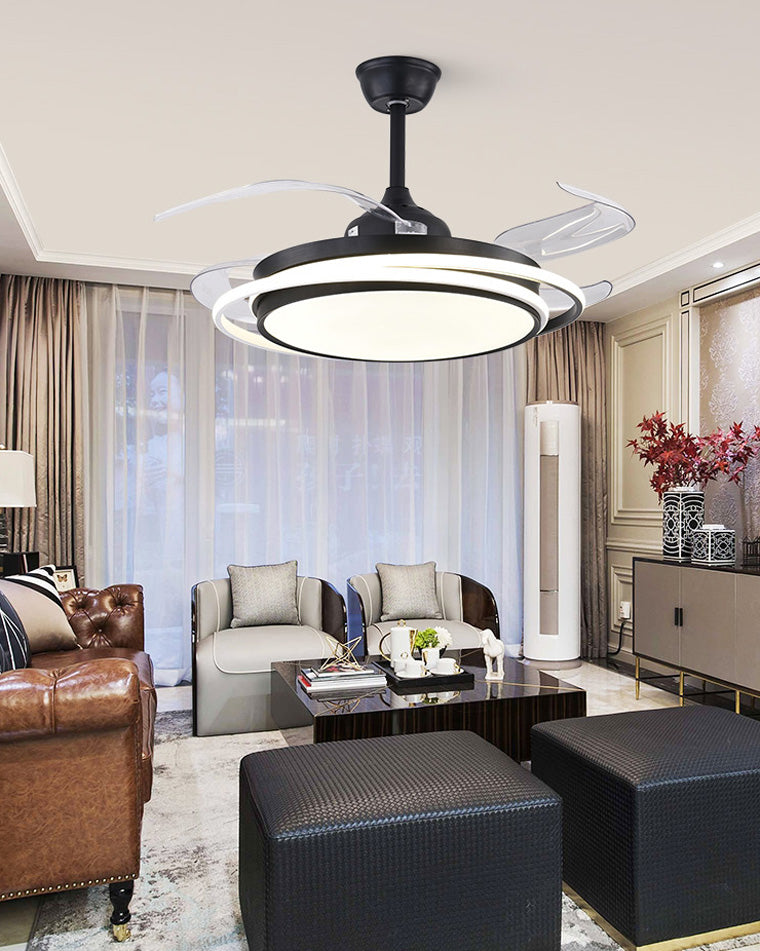 AeroFold Retractable Ceiling Fan with Integrated LED Lighting