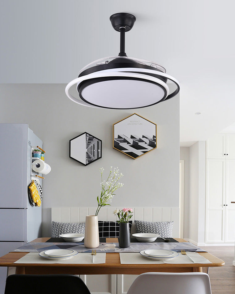 AeroFold Retractable Ceiling Fan with Integrated LED Lighting
