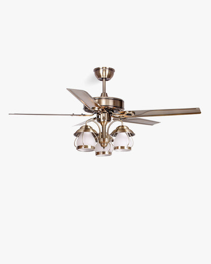 Vintage Ceiling Fan with Chandelier
