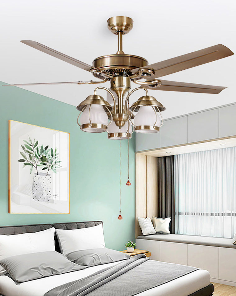Vintage Ceiling Fan with Chandelier
