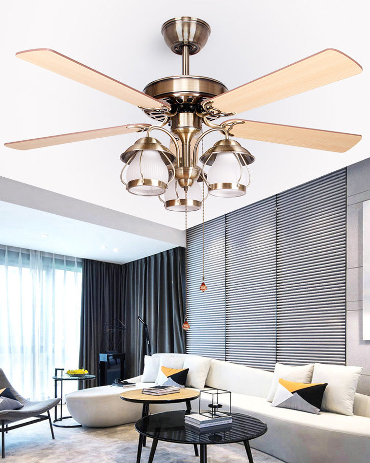 Vintage Ceiling Fan with Chandelier