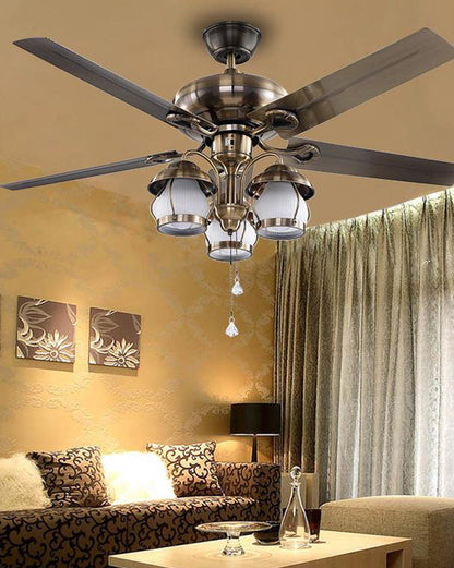 Vintage Ceiling Fan with Chandelier