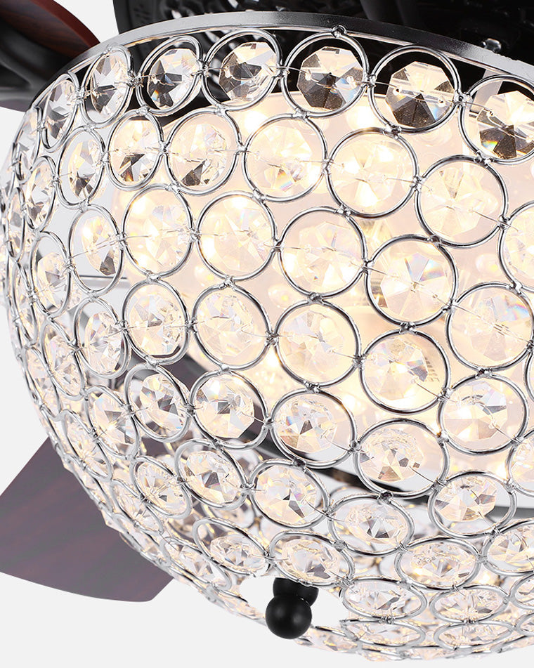 Ceiling Fan with Crystal Chandelier - Crystal Vintage