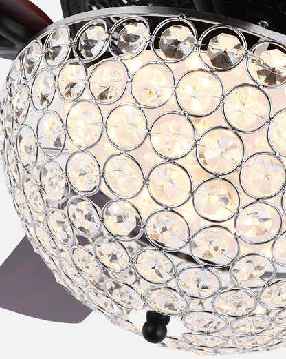 Ceiling Fan with Crystal Chandelier - Crystal Vintage