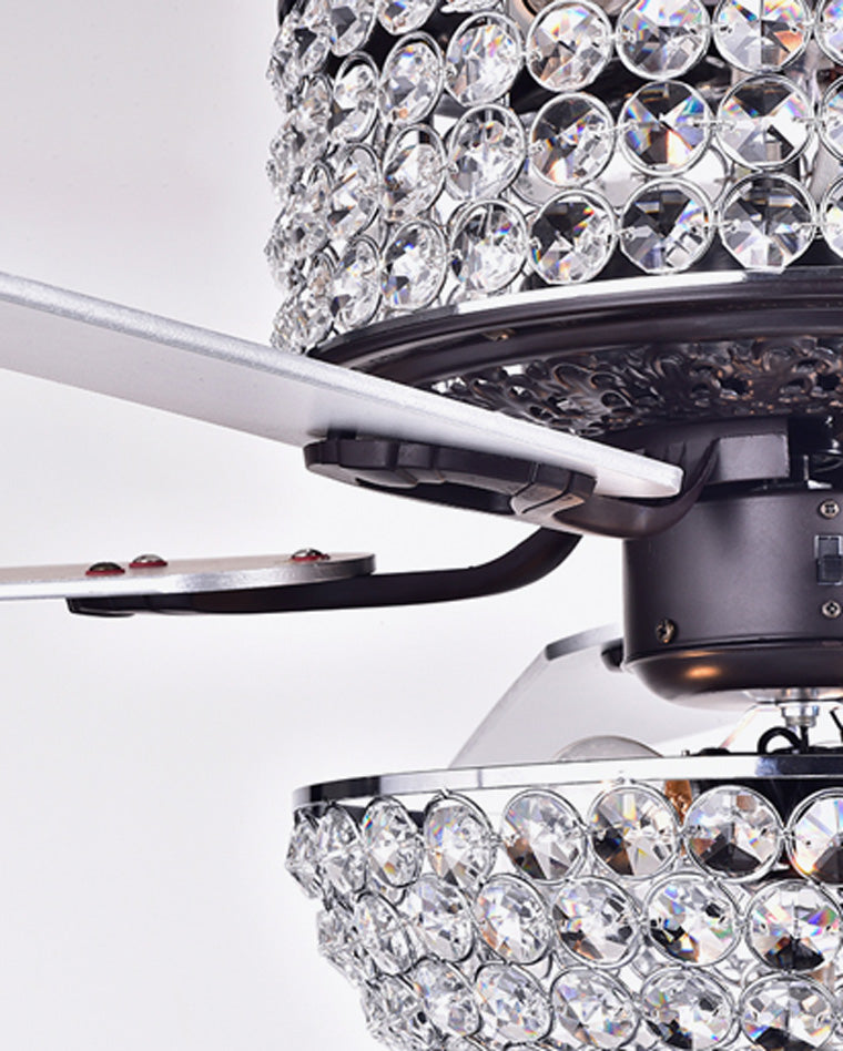 Ceiling Fan with Crystal Chandelier - Crystal Vintage