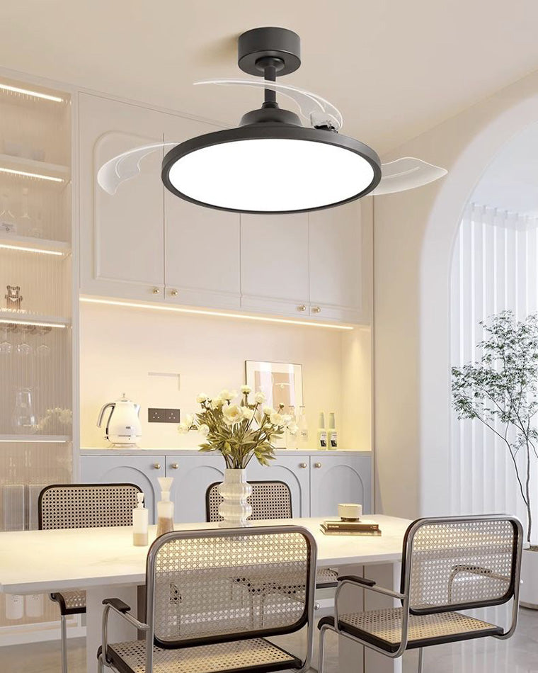 Lumina Fold White Retractable Ceiling Fan with Sleek Design