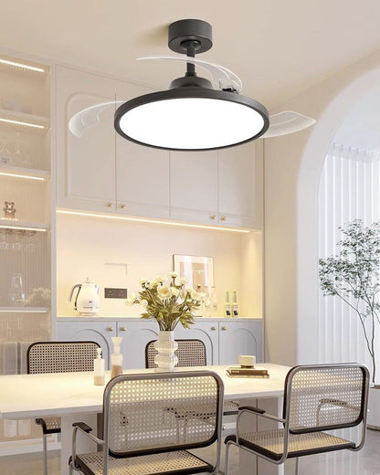 Lumina Fold White Retractable Ceiling Fan with Sleek Design