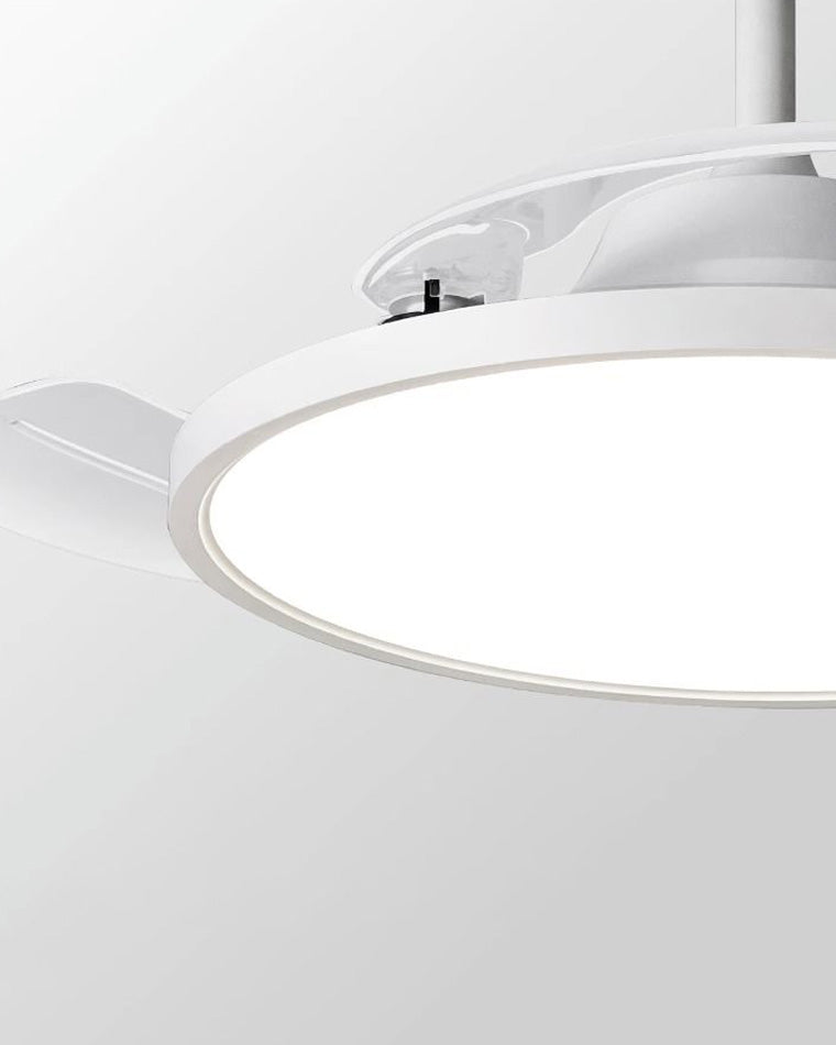 Lumina Fold White Retractable Ceiling Fan with Sleek Design