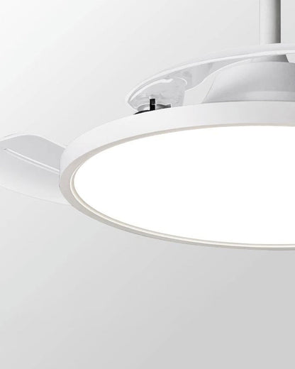 Lumina Fold White Retractable Ceiling Fan with Sleek Design
