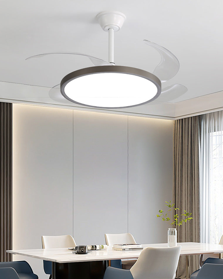 Lumina Fold White Retractable Ceiling Fan with Sleek Design