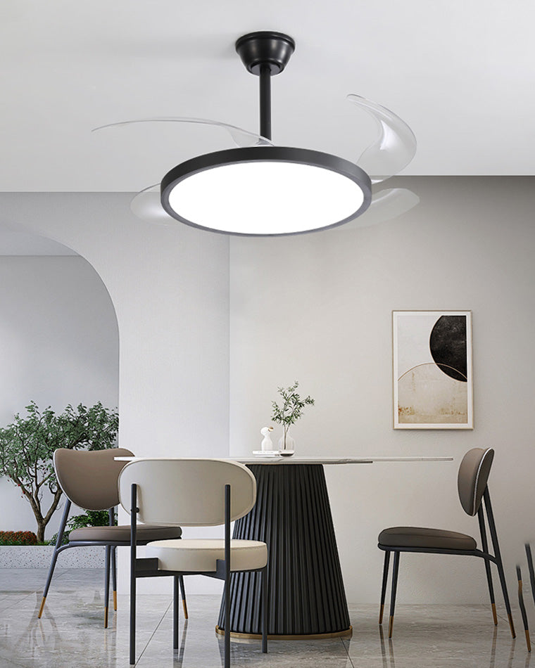 Lumina Fold White Retractable Ceiling Fan with Sleek Design