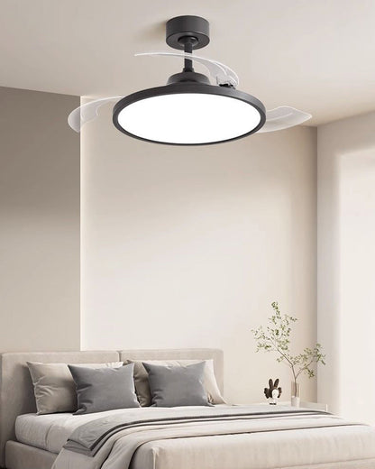 Lumina Fold White Retractable Ceiling Fan with Sleek Design