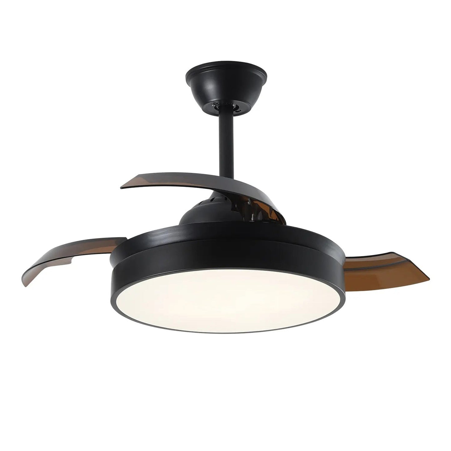 Modern black retractable ceiling fan