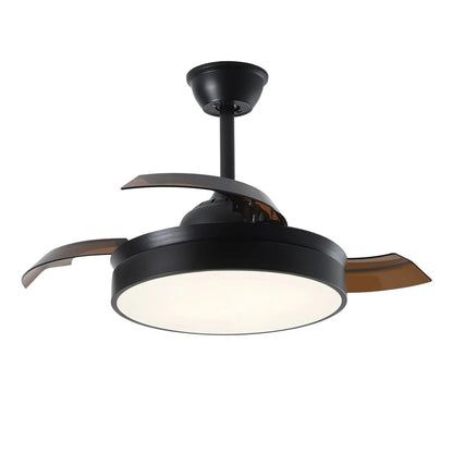 Modern black retractable ceiling fan