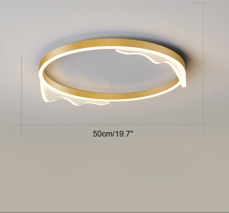 Dimmable Round Wavy Ceiling Light