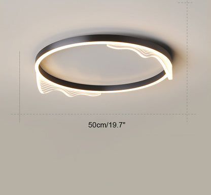 Dimmable Round Wavy Ceiling Light