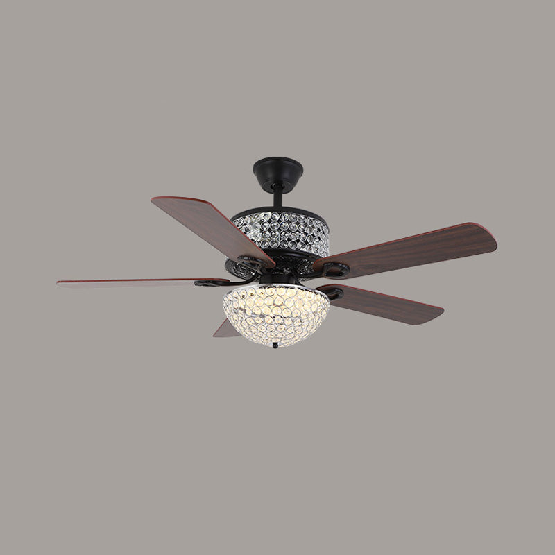 Ceiling Fan with Crystal Chandelier - Crystal Vintage