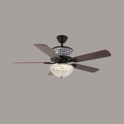 Ceiling Fan with Crystal Chandelier - Crystal Vintage