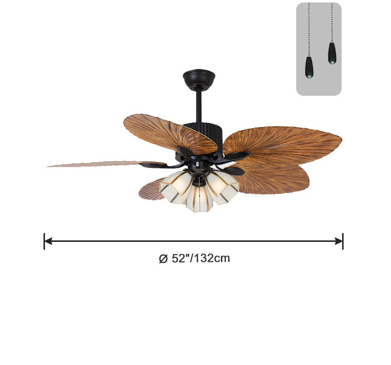 Golden Palm Tree Ceiling Fan