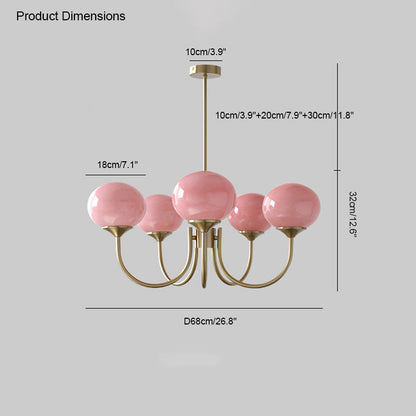 Pink Glass Bubble Chandelier - Glamour Rose