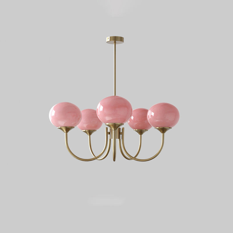 Pink Glass Bubble Chandelier - Glamour Rose