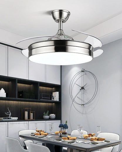 Modern black retractable ceiling fan