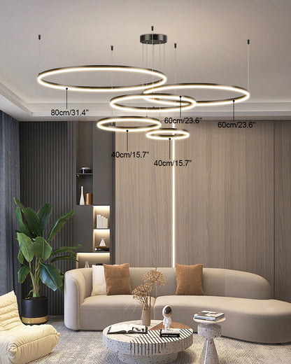 LED Ring Chandelier - Halo Rings
