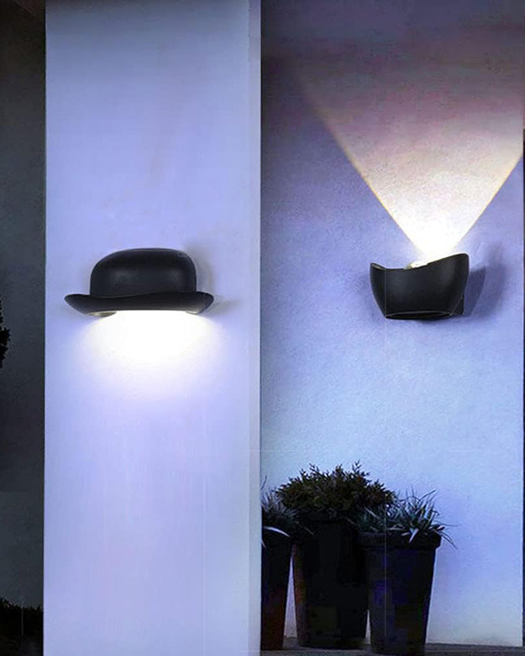 Black Hat Outdoor Wall Sconce – Elegant and Contemporary Lighting