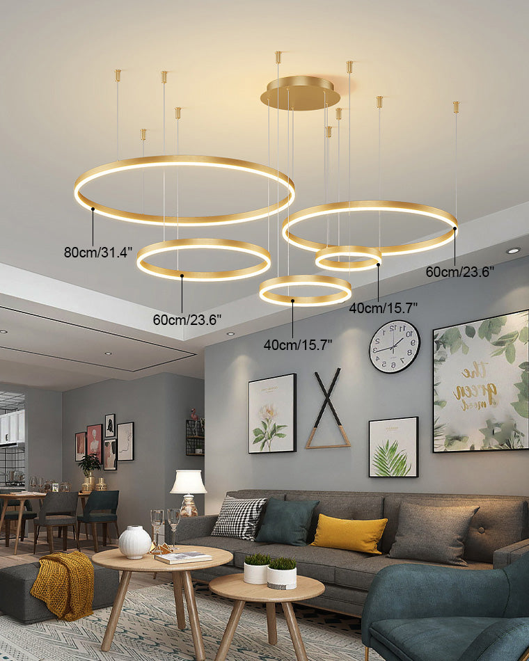 LED Ring Chandelier - Halo Rings