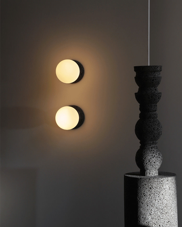 Spherical Glass and Concrete Wall Light