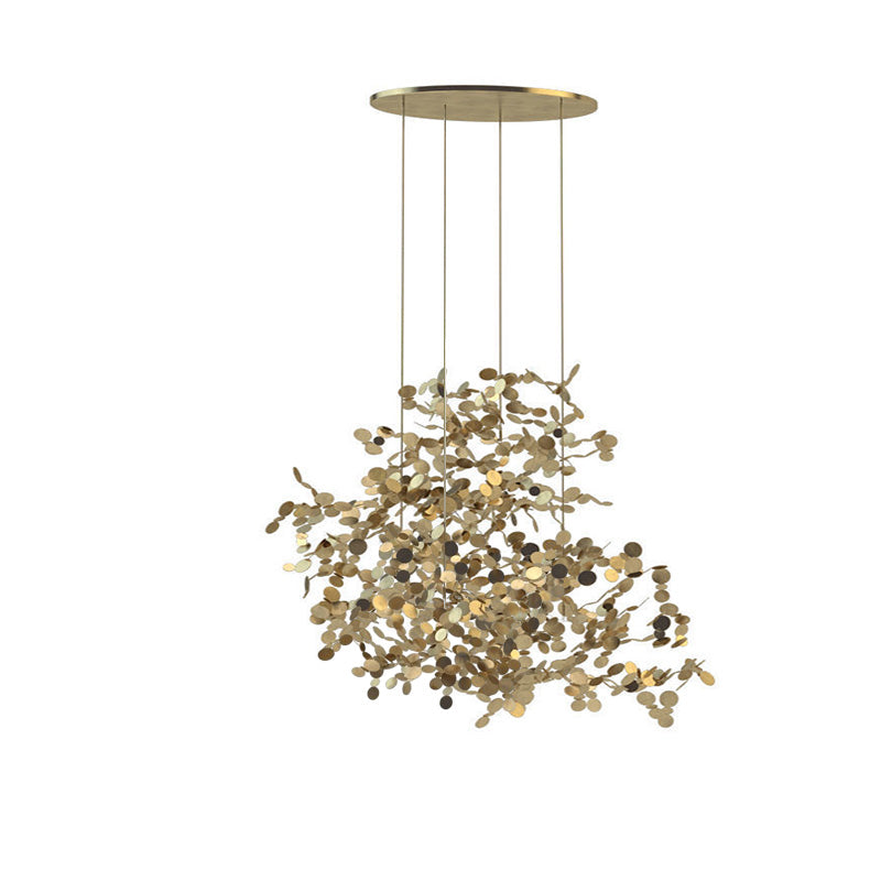 Hanging Chandelier - Silver/Gold Metallic Cloud