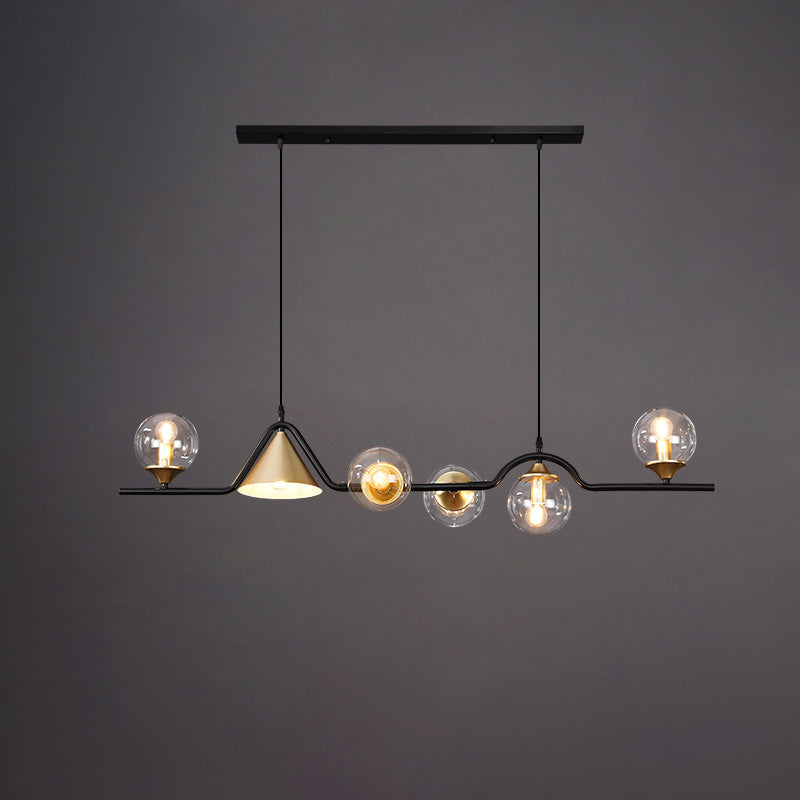 Linear Glass Globe Chandelier