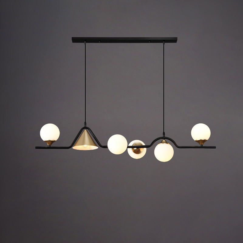 Linear Glass Globe Chandelier