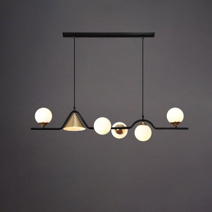 Linear Glass Globe Chandelier