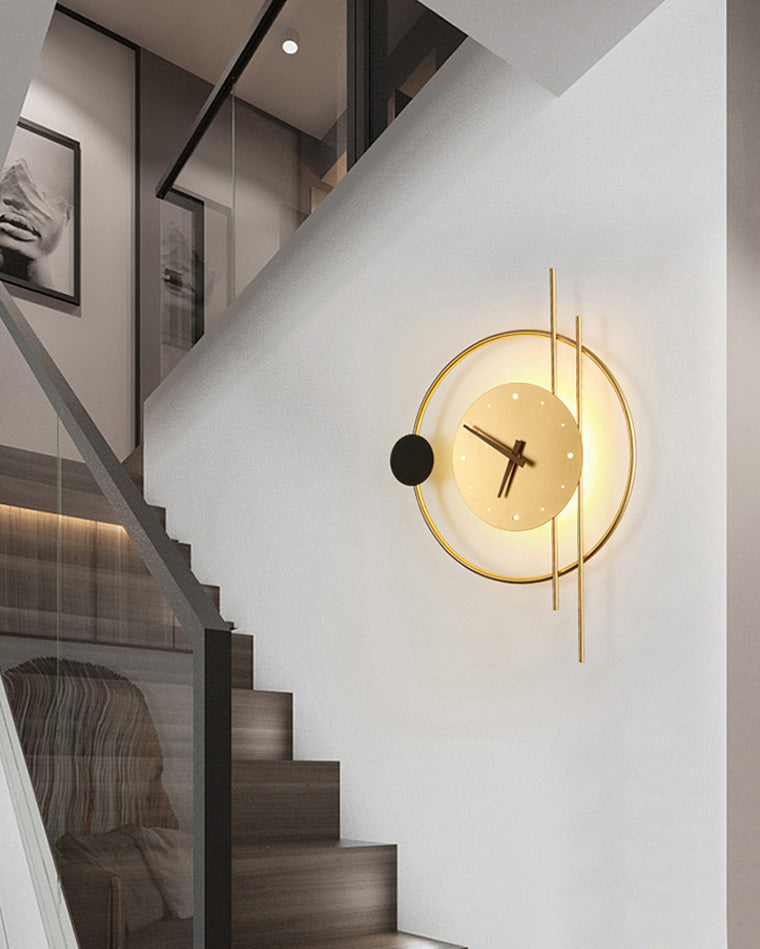 Modern Wall Clock with LED Lighting