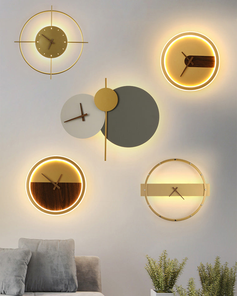 Modern Wall Clock with LED Lighting