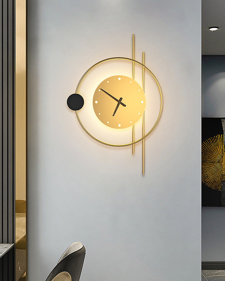 Modern Wall Clock with LED Lighting