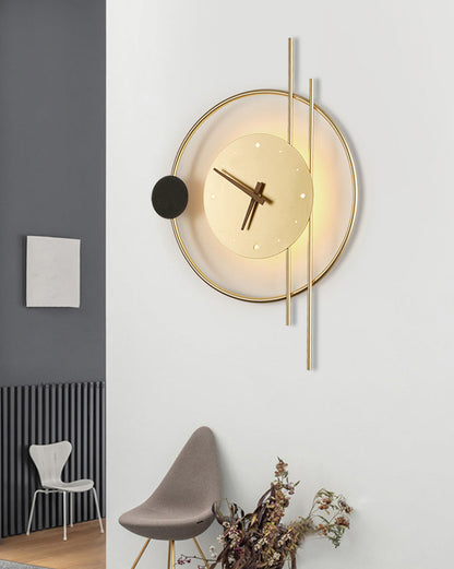 Modern Wall Clock with LED Lighting