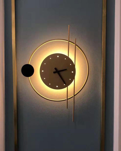 Modern Wall Clock with LED Lighting