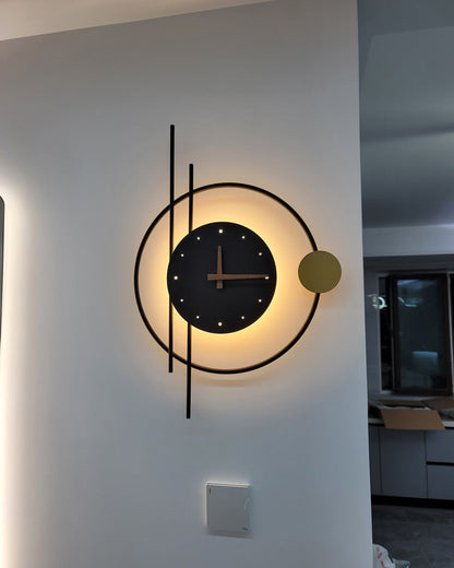Modern Wall Clock with LED Lighting